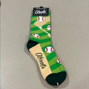 Green Aksels Baseball Patterned Socks